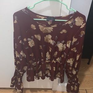 Floral burgundy blouse